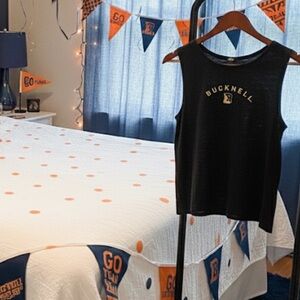 Women's navy Bucknell Sleeveless Tank hi-low size large